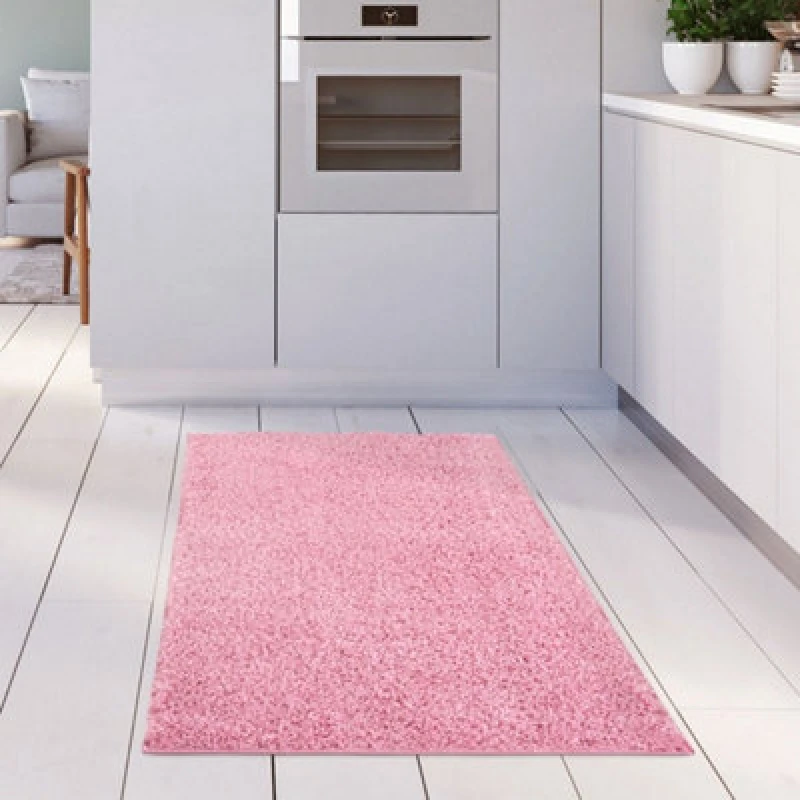 Image of The Rugs Myshaggy Collection Living Room Rugs Solid Design Pink