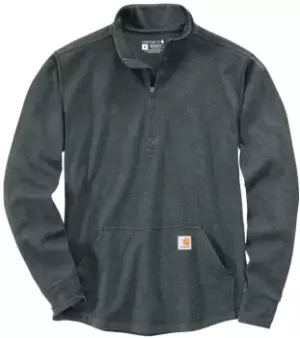 Image of Carhartt Half Zip Thermal Longsleeve Shirt, grey Size M grey, Size M