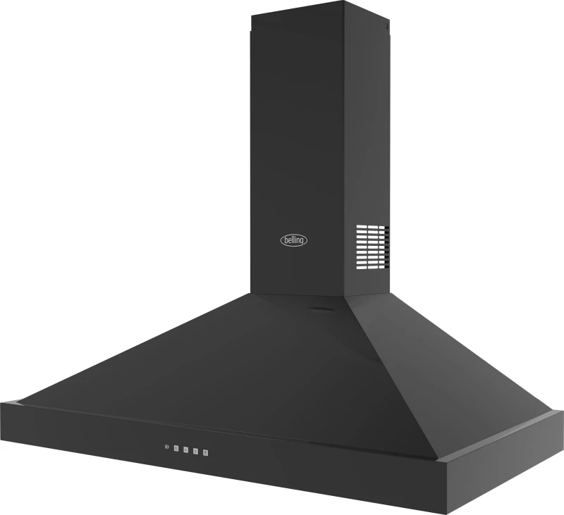 Image of Belling 444411675 110cm FarmHouse Pyramid Chimney Cooker Hood - Black 444411675 Black