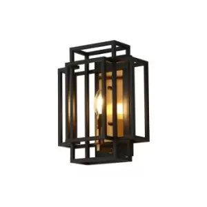 Image of Luminosa Lighting - Luminosa Delaware Wall Lamp E14, Black, Gold