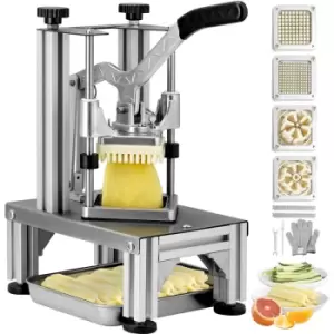 Image of Commercial French Fry Cutter with 4 Replacement Blades, 1/4″ & 3/8″ Blade Easy Dicer Chopper, 6-wedge Slicer & 6-wedge Apple Corer, Lemon Potato