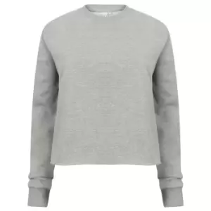 Image of Skinni Fit Womens/Ladies Cropped Slounge Sweatshirt (L) (Heather Grey)