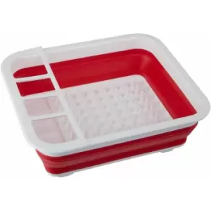 Image of Red White Collapsible Dish Rack - Premier Housewares