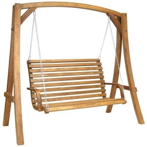 Image of Charles Bentley 3-Seater Wooden Garden Swing Seat