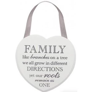 Image of Grey and White Heart Plaque - Tree Of Life
