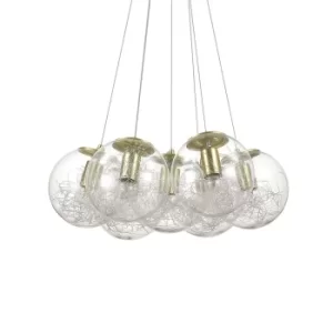 Image of Mapa 7 Light Cluster Ceiling Pendant Brass