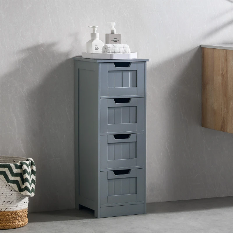 Image of Lassic Bath Vida Priano 4 Drawer Freestanding Unit - Grey Unisex One Size