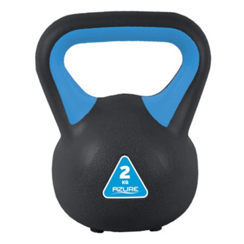 Image of Azure 2kg Vinyl Kettlebell Blue unisex