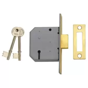 Image of Union J2177-PL-2.50 2177 3 Lever Mortice Deadlock Polished Brass 6...