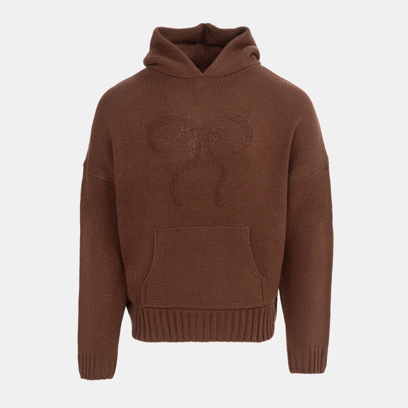 Image of Miso Miso Bow Knit Hood Ld54 Brown female 8 (XS)