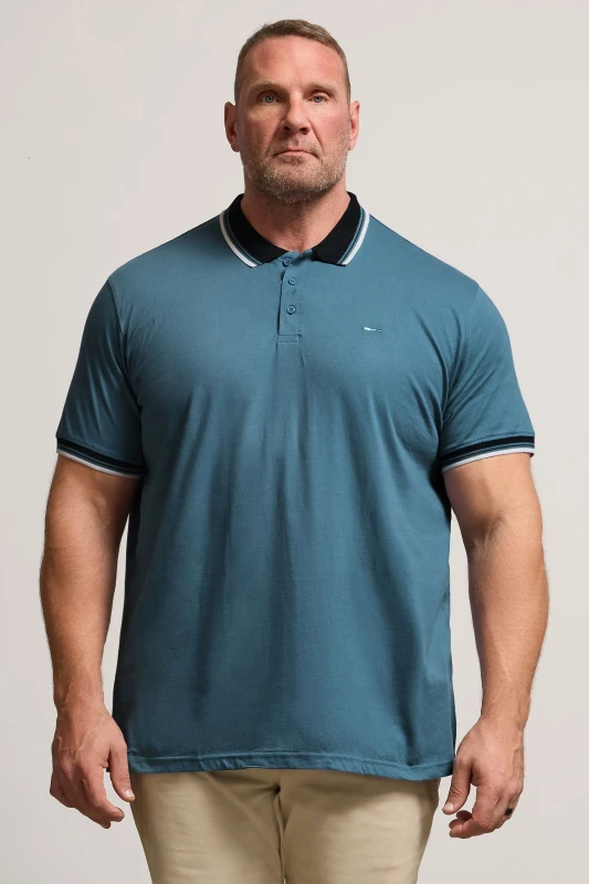 Image of BadRhino Tipped Polo Shirt Teal
