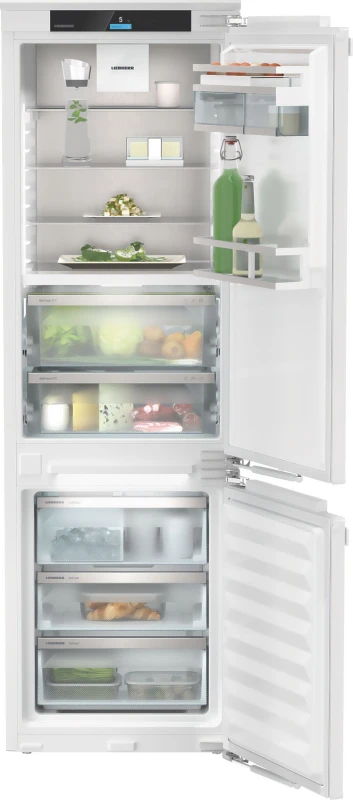 Image of Liebherr EasyFresh ICBNdi5163 177cm 70/30 Integrated Frost Free Fridge Freezer with Fixed Door Hinge - White - D Rated