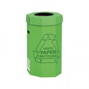 Image of Acorn Green Cardboard Recycling Bin 60 Litre Pack of 5 402565