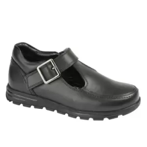 Image of Roamers Girls Leather Mary Janes (4 UK) (Black)