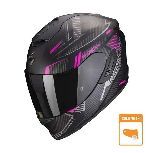 Image of Scorpion Exo-1400 Evo Air Shell Matt Black-Pink Full Face Helmet Size S
