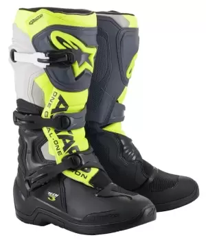 Image of Alpinestars Tech 3 Black Cool Gray Yellow Fluo US 10