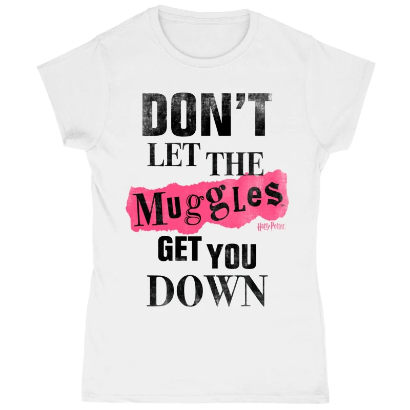 Image of Harry Potter Muggles Clippings T-Shirt White female