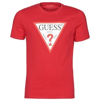 Image of Guess CN SS Original LOGO TEE mens T shirt in Red - Sizes XXL,S,M,L,XL,XS