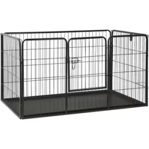 Image of Vidaxl - Puppy Playpen Steel 123x77.5x74.5cm Black