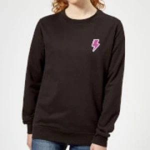 Image of Small Lightning Bolt Womens Sweatshirt - Black - 5XL
