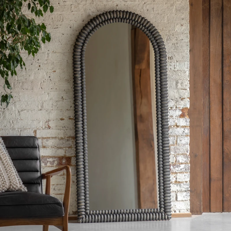 Image of Sawan Arched Distressed Full Length Leaner Mirror