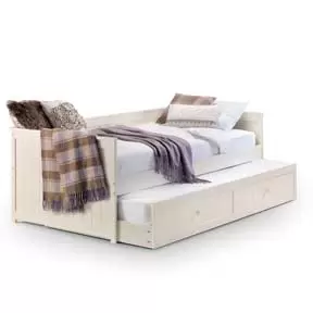 Image of Julian Bowen Jessica Solid Pine Day Bed & Under Bed Single Stone White