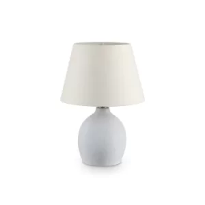 Image of Boulder Indoor Table Lamp 1 Light Concrete with Shade, E27