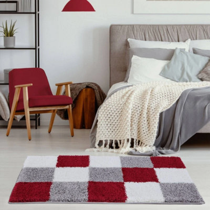 Image of The Rugs Myshaggy Collection Rugs Geometric Design 381 Red