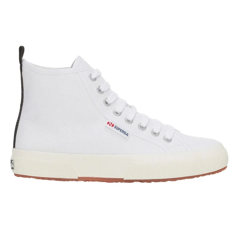 Image of Superga Womens 2750 Cotton Mid Cut High Tops in White Size: 4 White Female 4