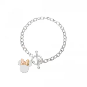 Image of Disney Minnie Mouse Sterling Silver Two Tone Toggle Bracelet