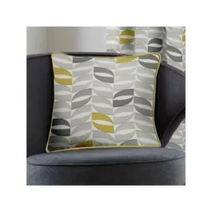 Image of Fusion Copeland Geometric 100% Cotton Piped Filled Cushion, Ochre, 43 x 43 Cm