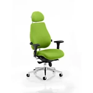 Image of Dynamic Synchro Tilt Posture Chair Multi-Functional Arms Chiro Plus Ultimate Myrrh Green With Adjustable Headrest High Back