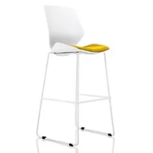 Image of Dynamic Visitor Chair High Stool Florence Seat Senna Yellow Without Arms Fabric