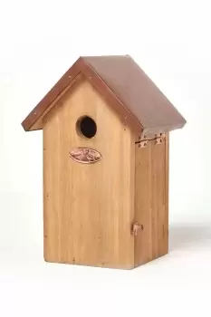 Image of Wooden Blue Tit Bird Box House with Copper Roof