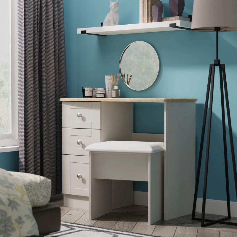 Image of Welcome Furniture Ready Assembled Sussex Vanity In Grey Ash & Bardolino Oak, Grey SUS031GABO