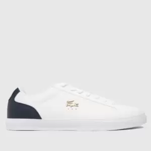 Image of Lacoste lerond pro trainers in white & navy