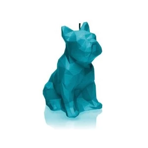 Image of Marine Blue Low Poly Bulldog Candle