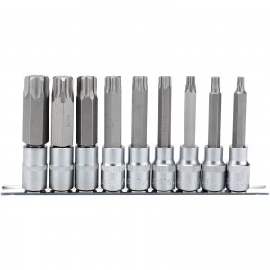 Image of Draper 9 Piece 1/2" Drive TX-Star Socket Bit Set 1/2" 100mm
