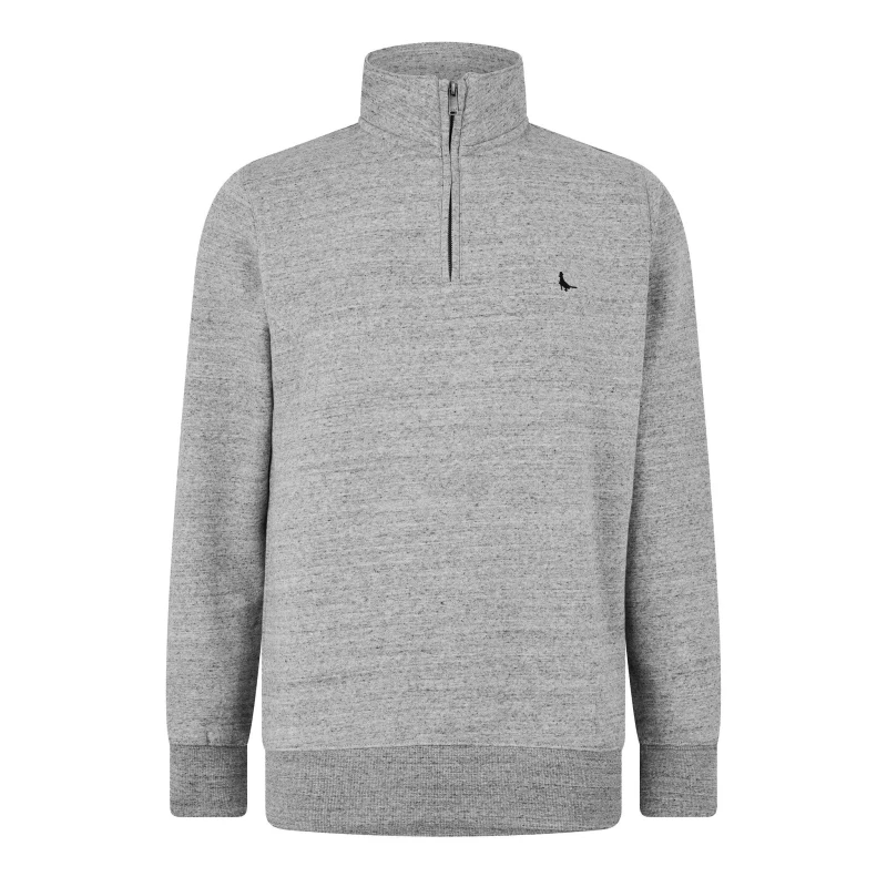 Image of Jack Wills Jack Barchester Quarter Zip Sweatshirt Grey Marl male XS
