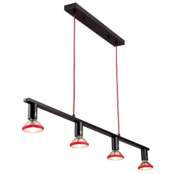 Image of Linea Verdace Lighting - Linea Verdace Parrot Straight Bar Pendant Ceiling Light Black