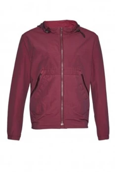 Image of Mens French Connection Garment Dyed Ottoman Track Jacket Red