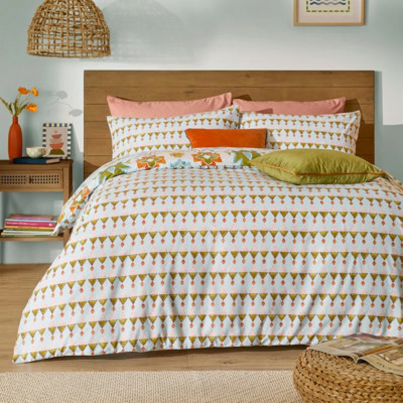 Image of Furn Dilara Reversible Printed Duvet Cover Set Size: King Multicolor Unisex King