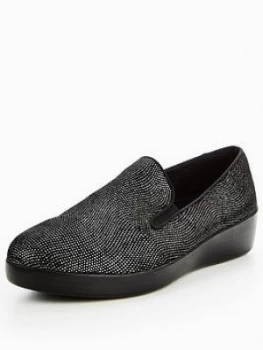 Image of FitFlop Superskate Black Glimmer Shoe Black Size 6 Women