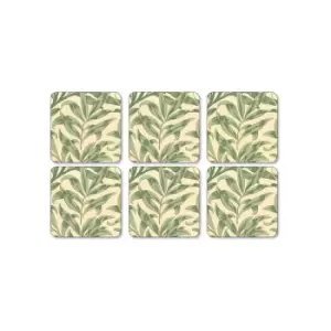 Image of Morris & Co Willow Bough Green Coasters Set of 6