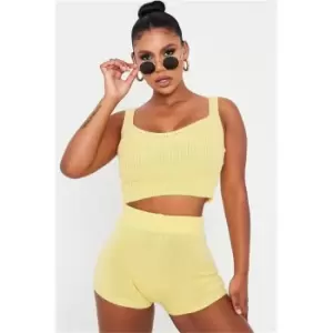 Image of I Saw It First Lemon Soft Knitted Crop Top - Yellow