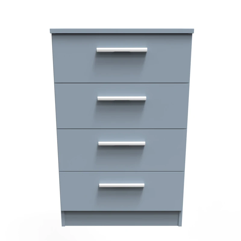 Image of Trent 4 Drawer Midi Chest In Denim (Ready Assembled)