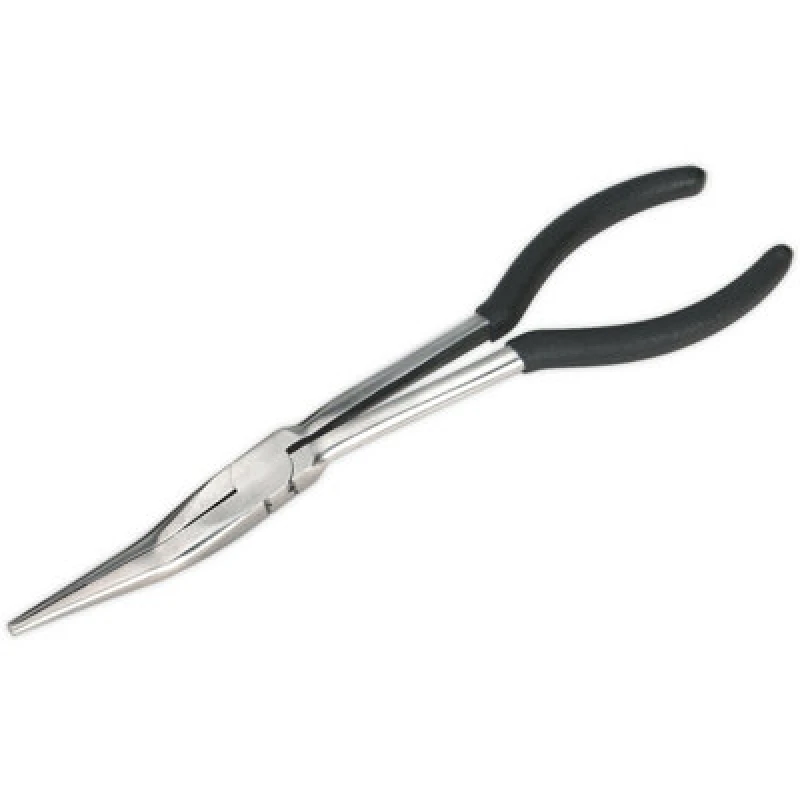 Image of Loops 275mm Offset Needle Nose Pliers - Drop Forged Steel - Foam Grip Handles Metallics