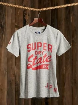 Image of Superdry Track & Field Classic T-Shirt, Light Grey, Size 6, Women