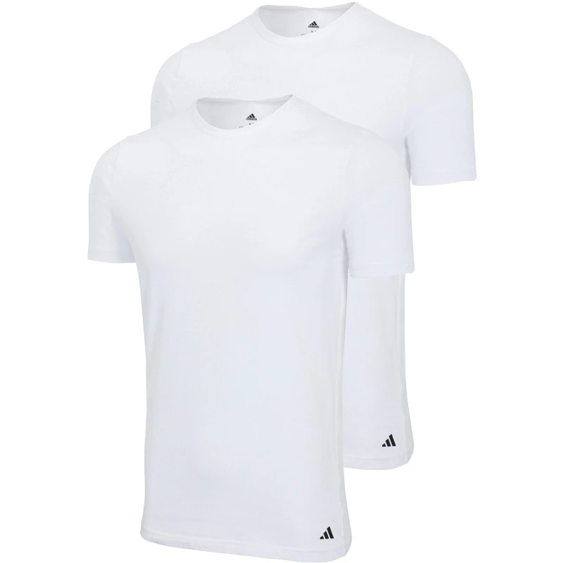 Image of adidas Mens Short Sleeve Performance 2 Pack Gym Top White male S