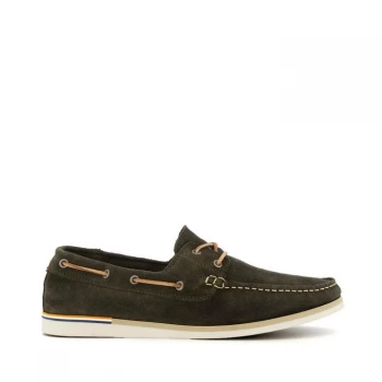 Image of Dune London Blaines Boat Shoes - Khaki Suade